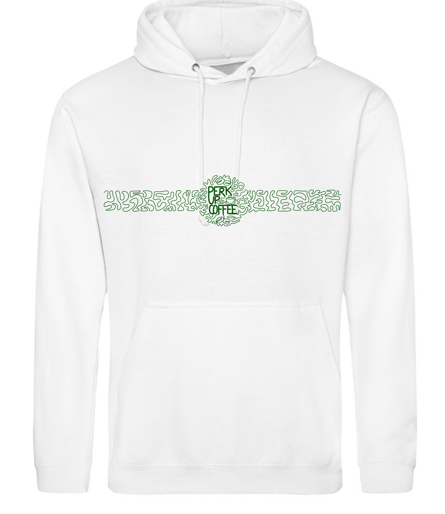 Perk Up Coffee Hoodie (large front and back logo)