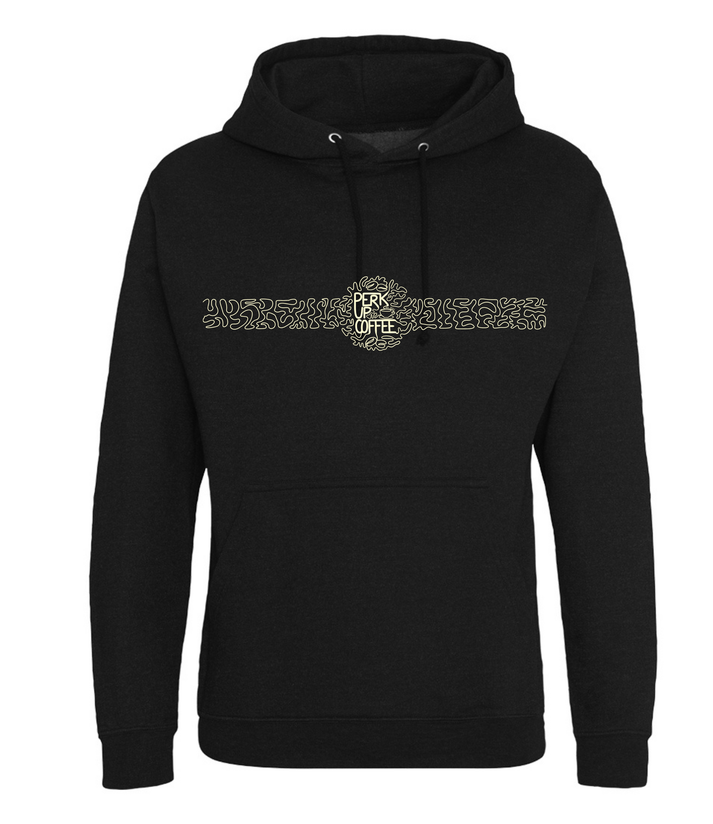 Perk Up Coffee Hoodie (large front and back logo)