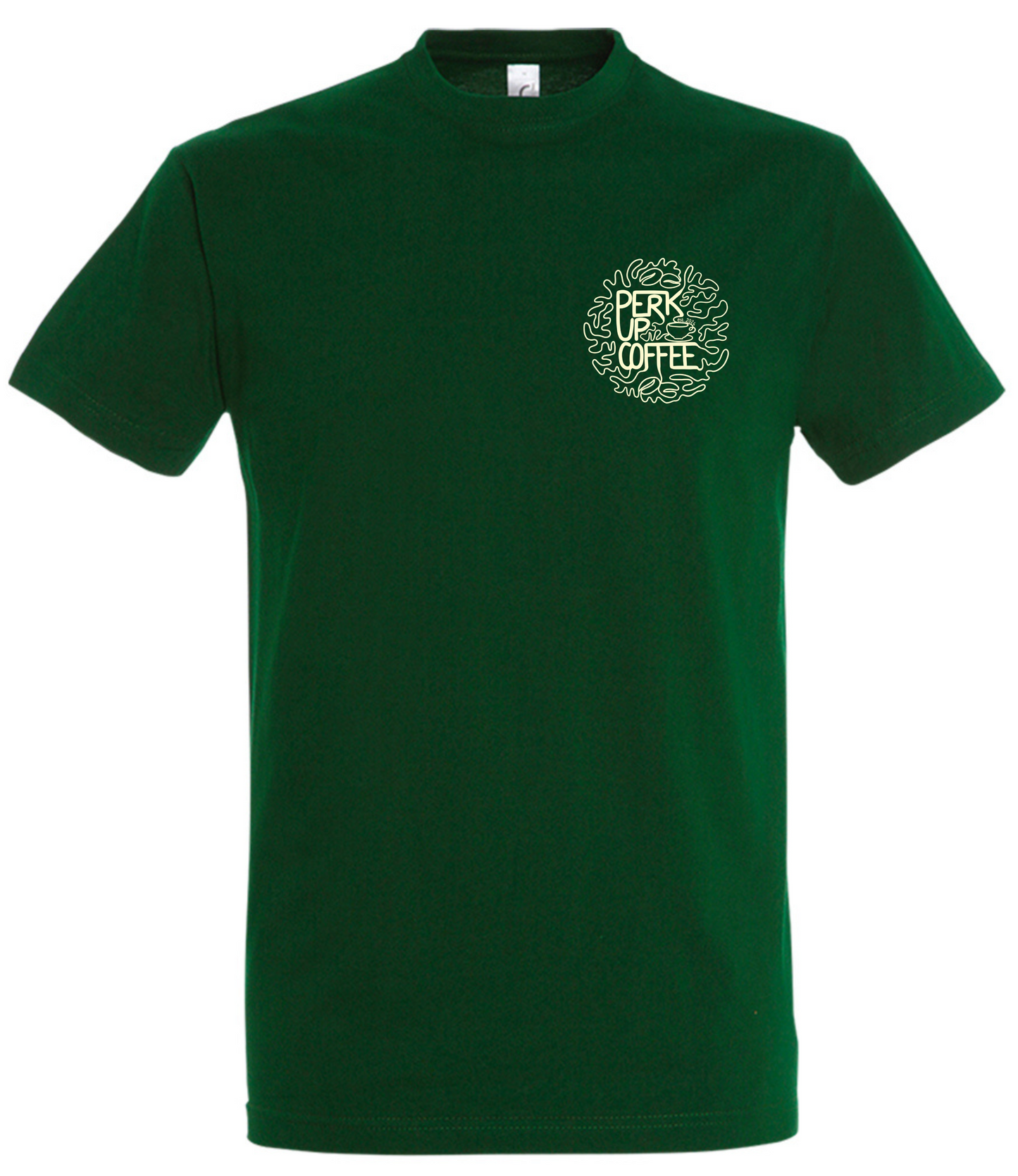 Perk Up Coffee T-shirt (small logo and large back logo)