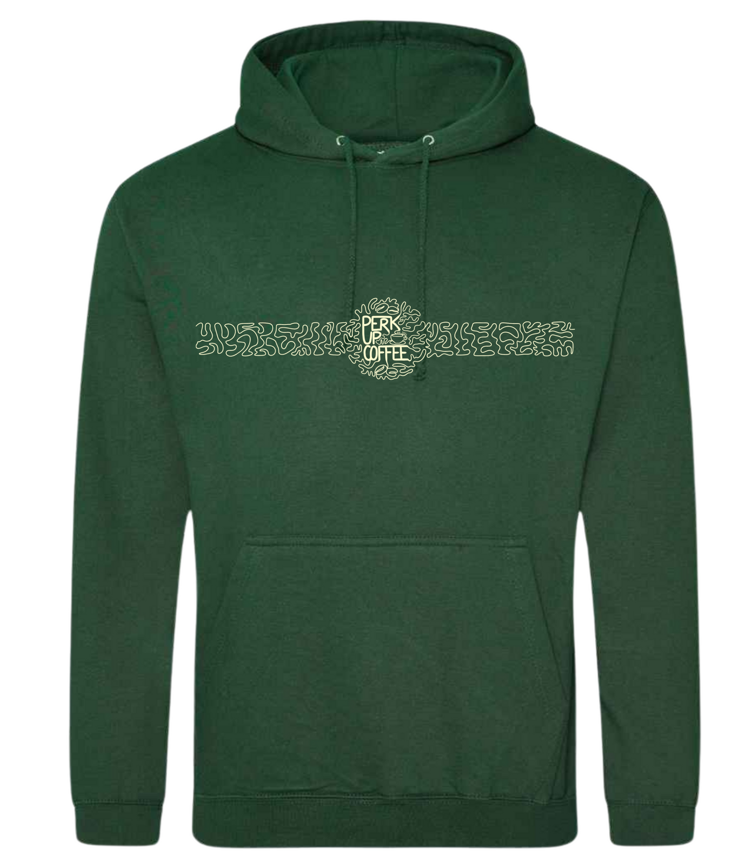 Perk Up Coffee Hoodie (large front and back logo)