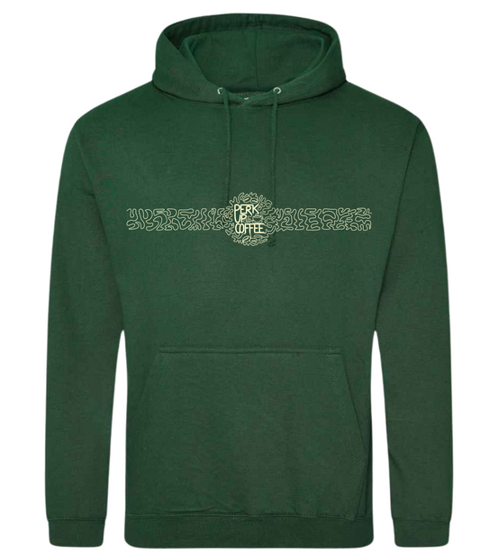 Perk Up Coffee Hoodie (large front and back logo)
